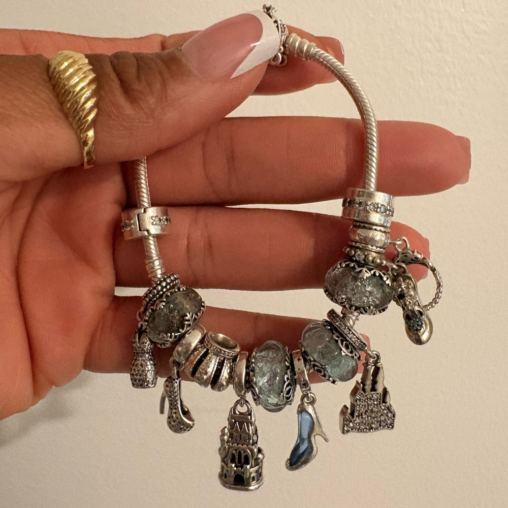 Authentic pandora Cinderella themed Charm Bracelet